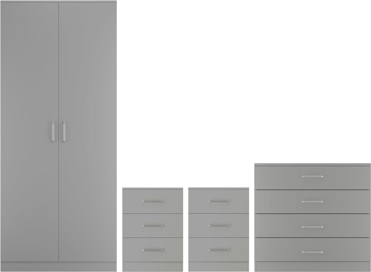 Dakota 2 Door Wardrobe 4 Piece Bedroom Set - Seconique