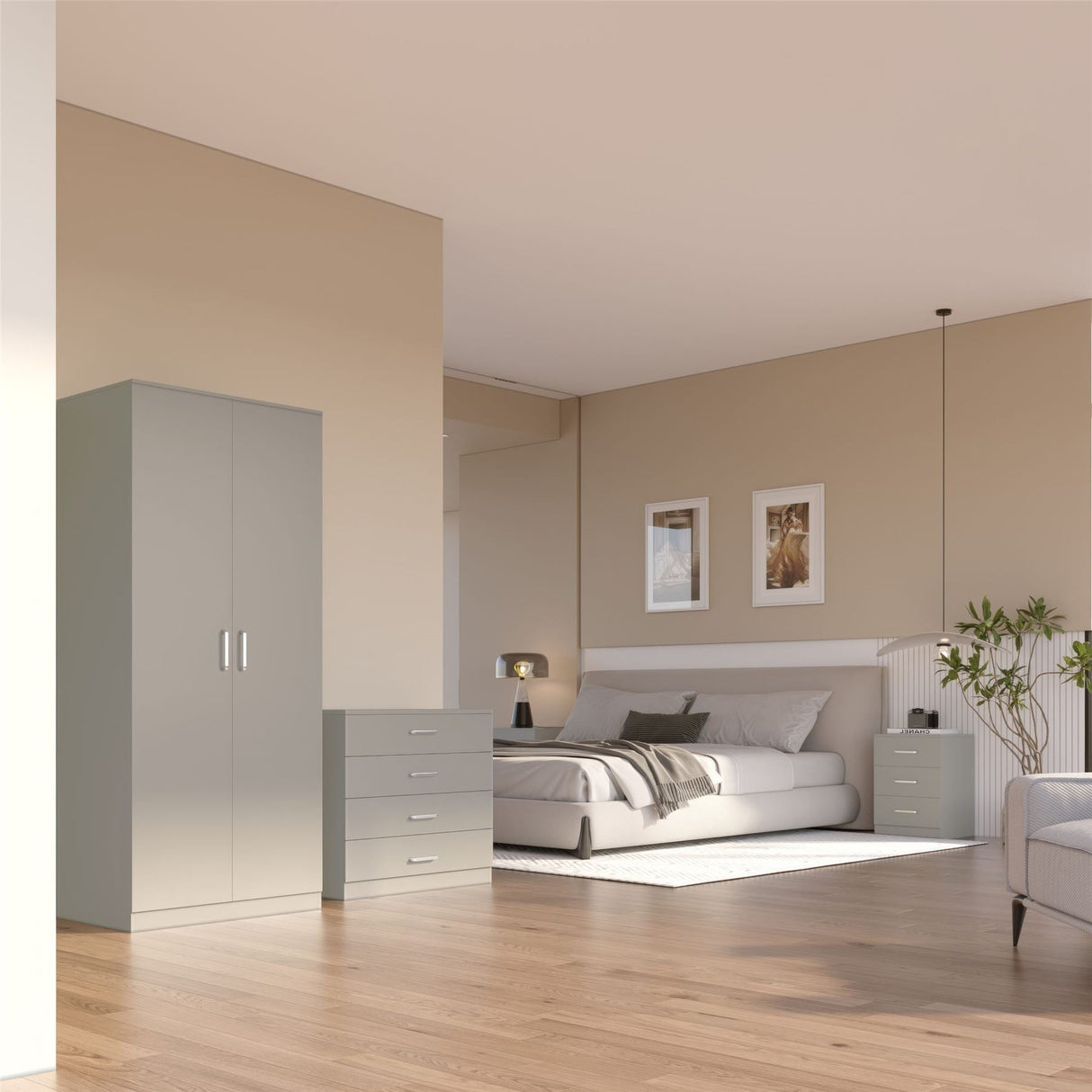 Dakota 2 Door Wardrobe 4 Piece Bedroom Set - Seconique