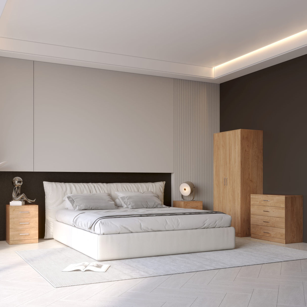 Dakota 2 Door Wardrobe 4 Piece Bedroom Set - Seconique