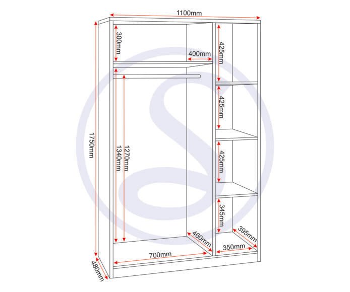 Dakota 3 Door Triple Wardrobe - Seconique