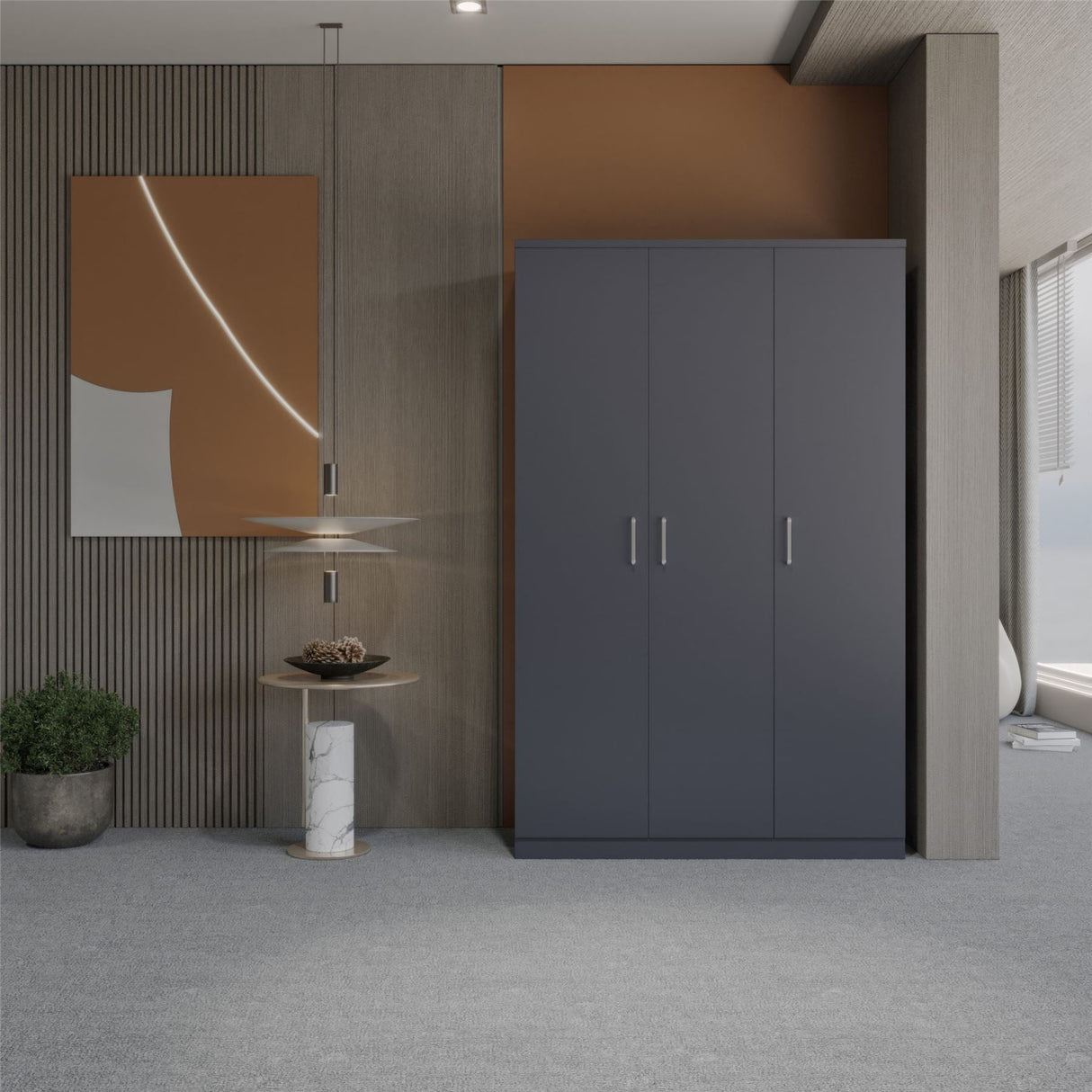 Dakota 3 Door Triple Wardrobe - Seconique