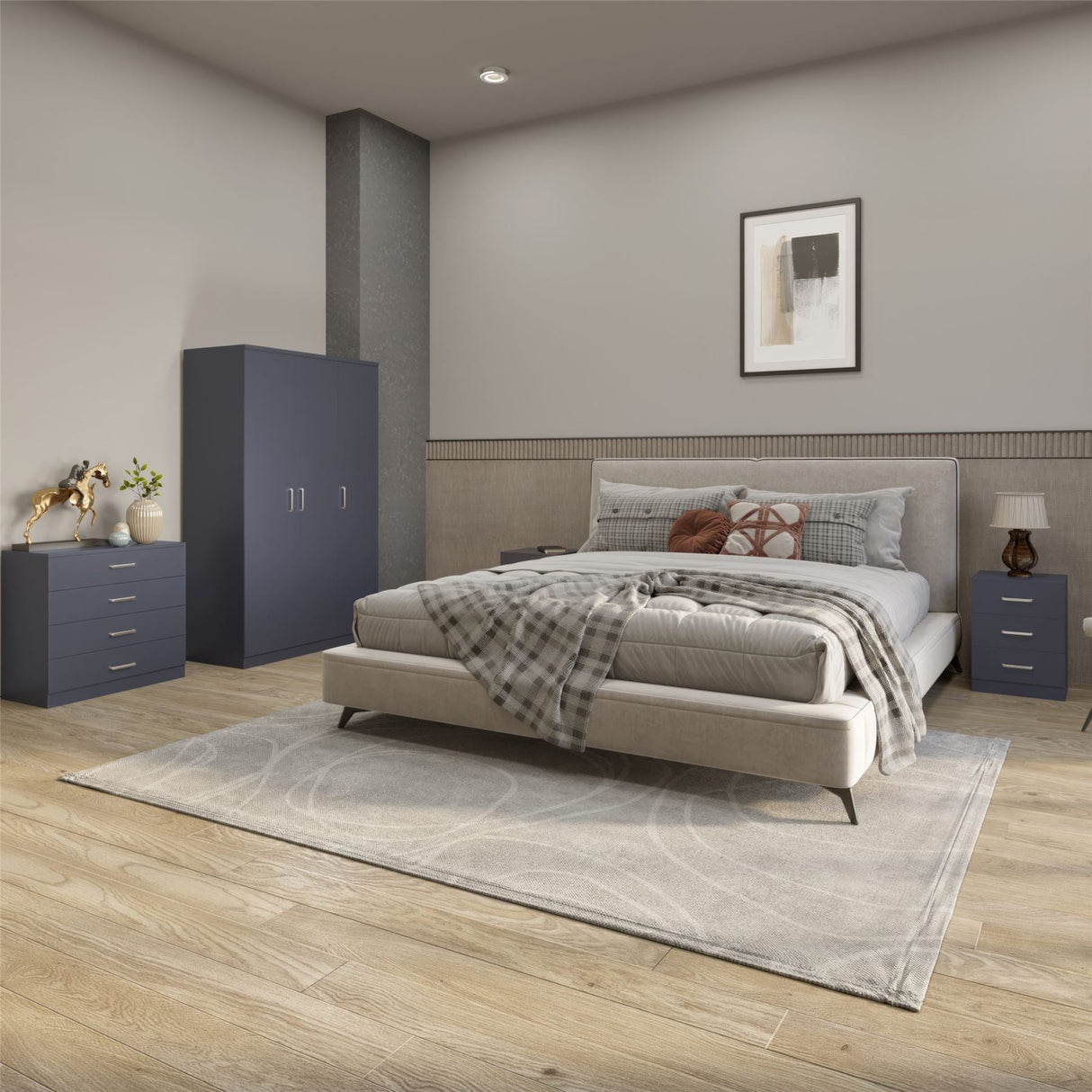 Dakota 3 Door Wardrobe 4 Piece Bedroom Set - Seconique