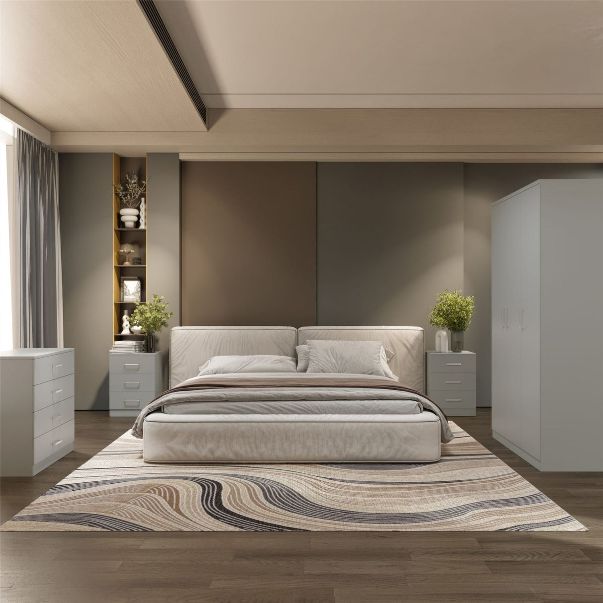 Dakota 3 Door Wardrobe 4 Piece Bedroom Set - Seconique