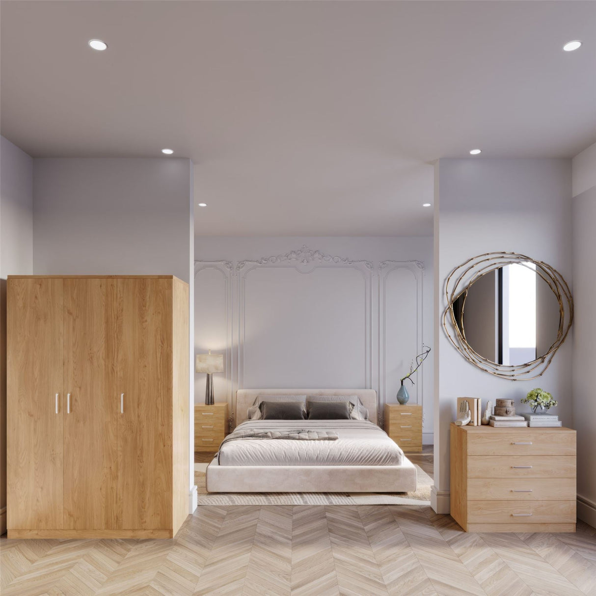 Dakota 3 Door Wardrobe 4 Piece Bedroom Set - Seconique