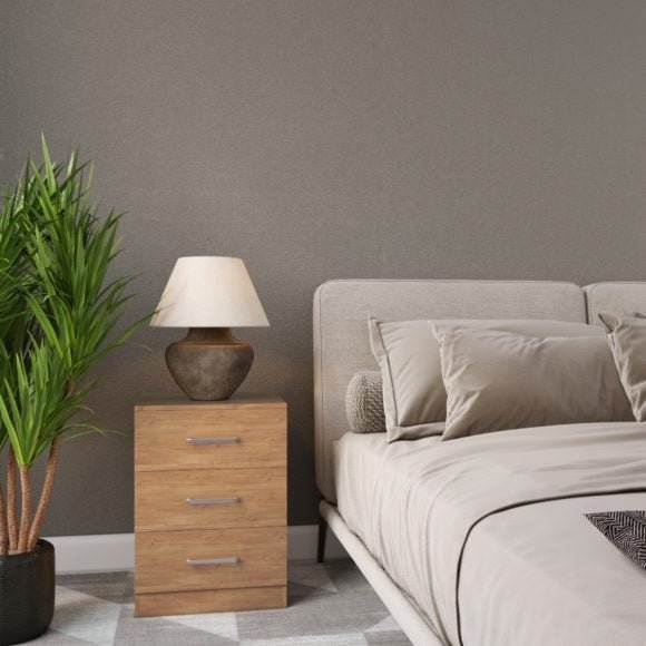 Dakota 3 Drawer Bedside Table - Seconique