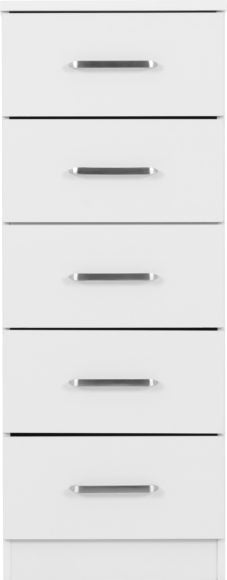 Dakota 5 Drawer Narrow Tallboy Chest - Seconique