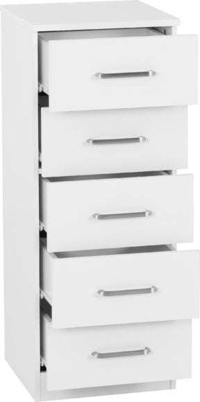 Dakota 5 Drawer Narrow Tallboy Chest - Seconique