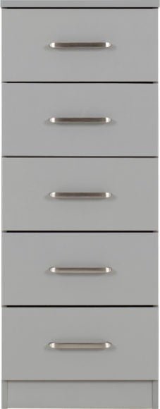 Dakota 5 Drawer Narrow Tallboy Chest - Seconique
