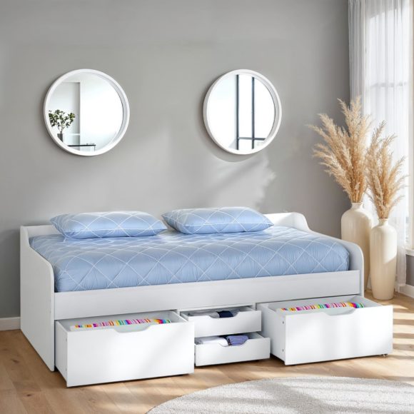 Dante 3ft Single Day Bed with Drawers - Seconique