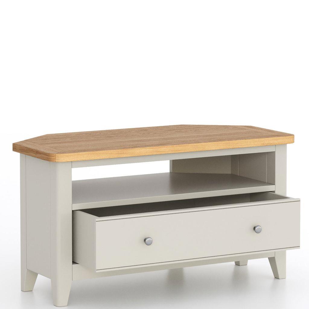 Atlas 1 Drawer Corner TV Cabinet with Open Shelf