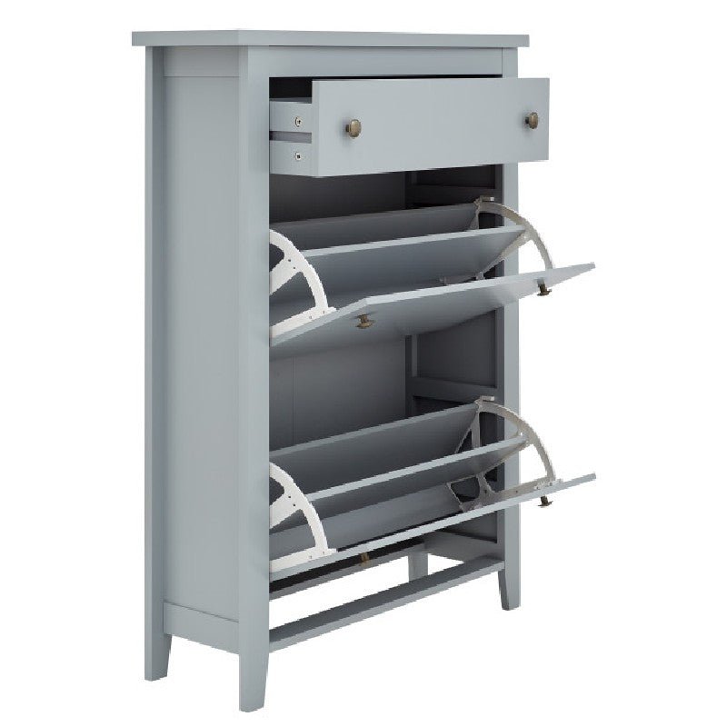 Deluxe Shoe Cabinet with Flip Doors & Drawer - GFW