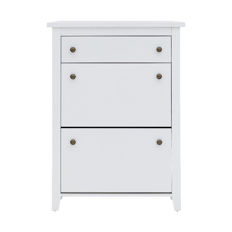 Deluxe Shoe Cabinet with Flip Doors & Drawer - GFW