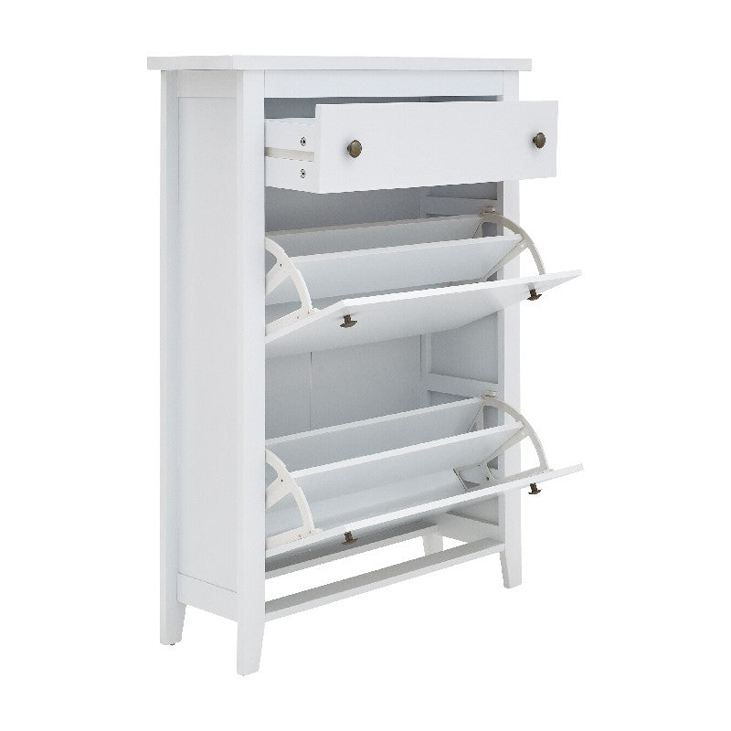 Deluxe Shoe Cabinet with Flip Doors & Drawer - GFW