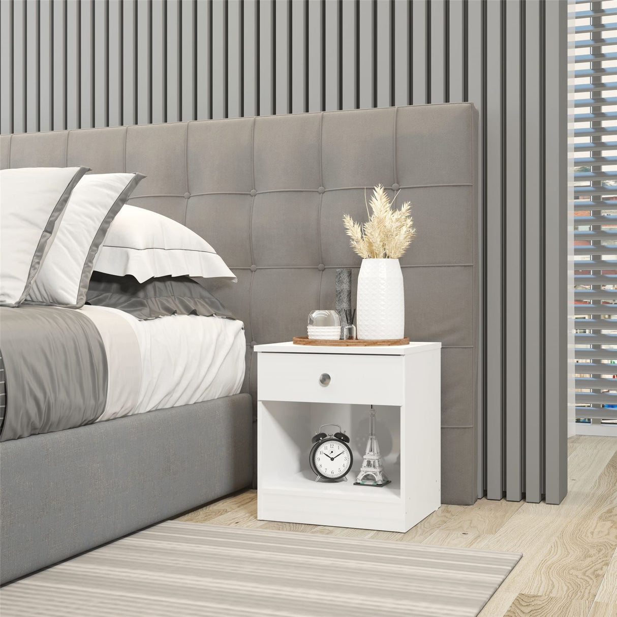 Denver 1 Drawer Bedside - Seconique