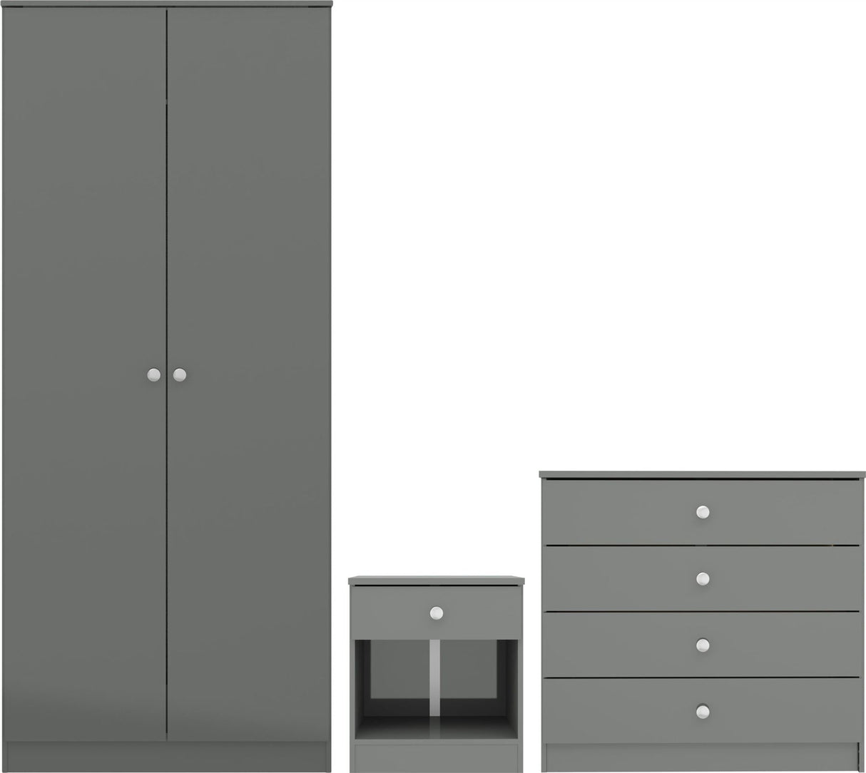 Denver 2 Door Wardrobe 3 Piece Bedroom Set - Seconique