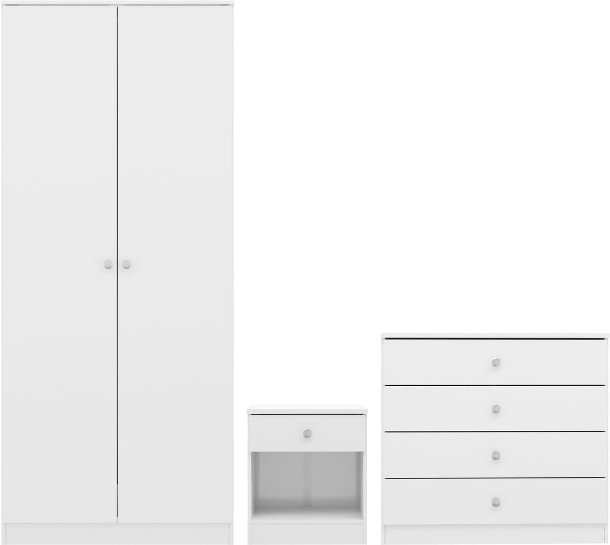 Denver 2 Door Wardrobe 3 Piece Bedroom Set - Seconique