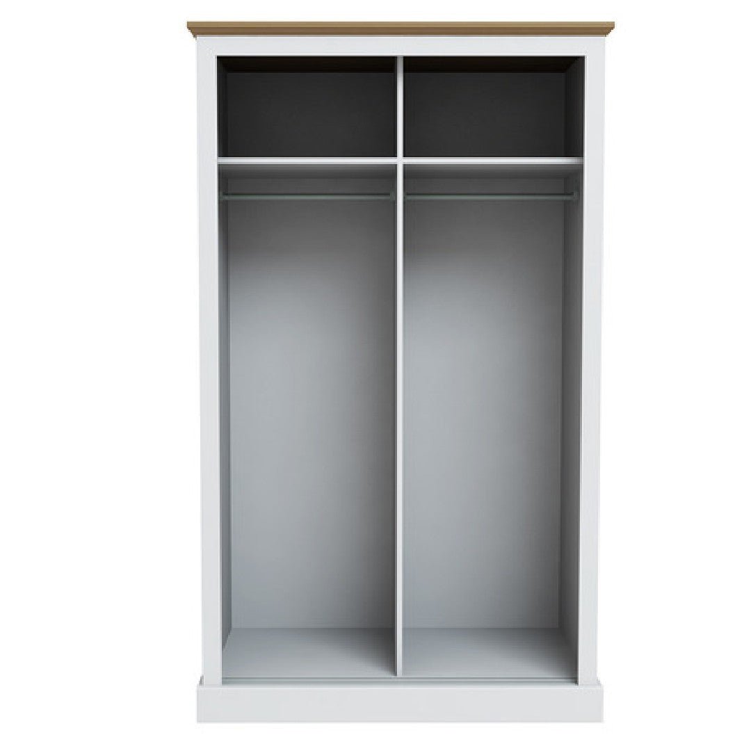 Devon White and Oak 2 Door Sliding Wardrobe - LPD