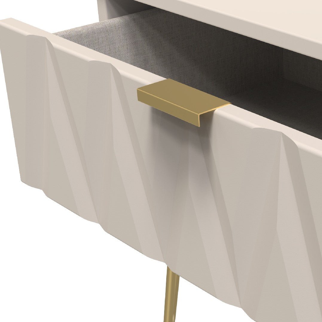 Diamond 1 Drawer Midi Chest with Gold Hairpin Legs - Welcome Furniture