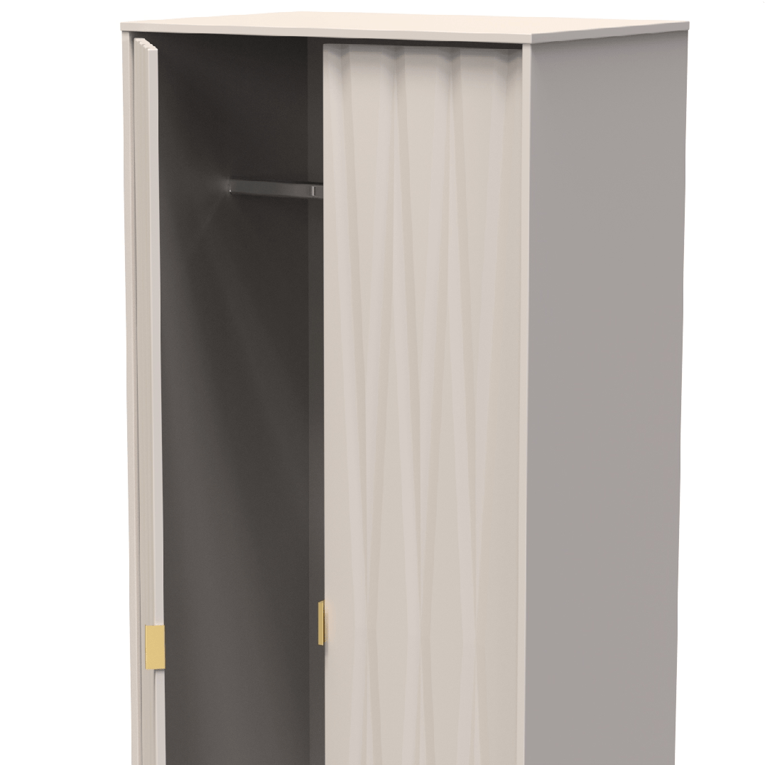 Diamond 2 Door Wardrobe - Welcome Furniture