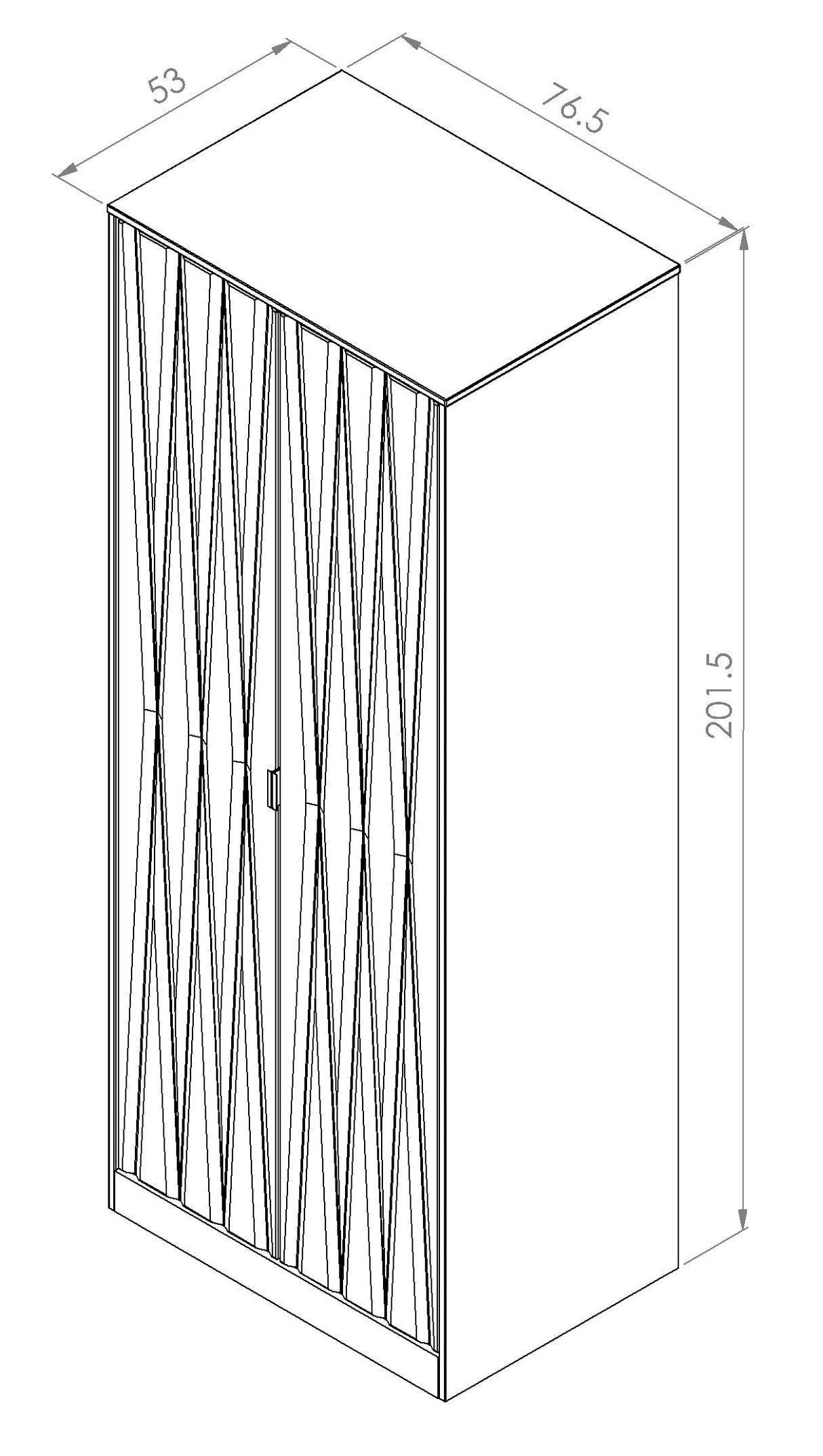 Diamond 2 Door Wardrobe - Welcome Furniture