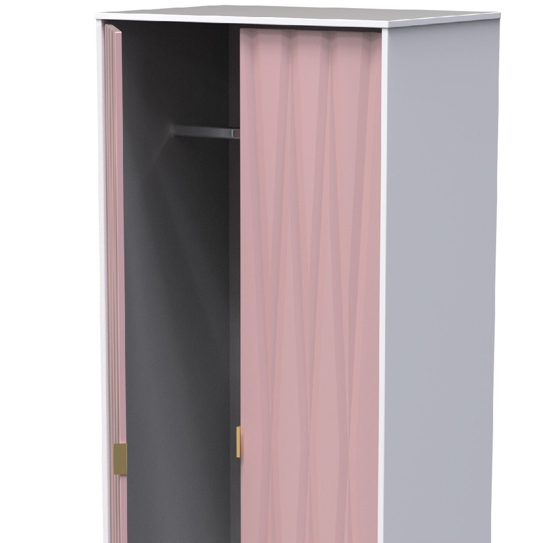 Diamond 2 Door Wardrobe - Welcome Furniture