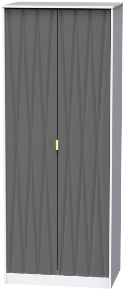 Diamond 2 Door Wardrobe - Welcome Furniture