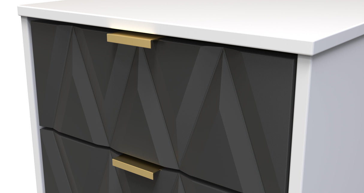 Diamond 2 Drawer Bedside Cabinet with Hairpin Legs - Welcome Furniture