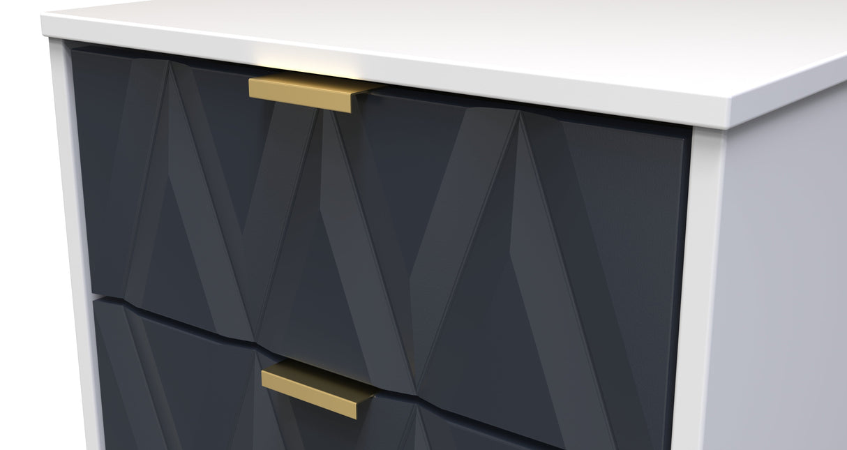 Diamond 2 Drawer Bedside Cabinet with Hairpin Legs - Welcome Furniture
