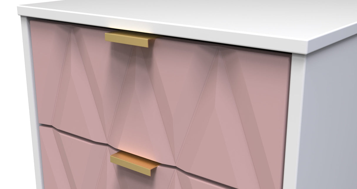 Diamond 2 Drawer Bedside Cabinet with Hairpin Legs - Welcome Furniture