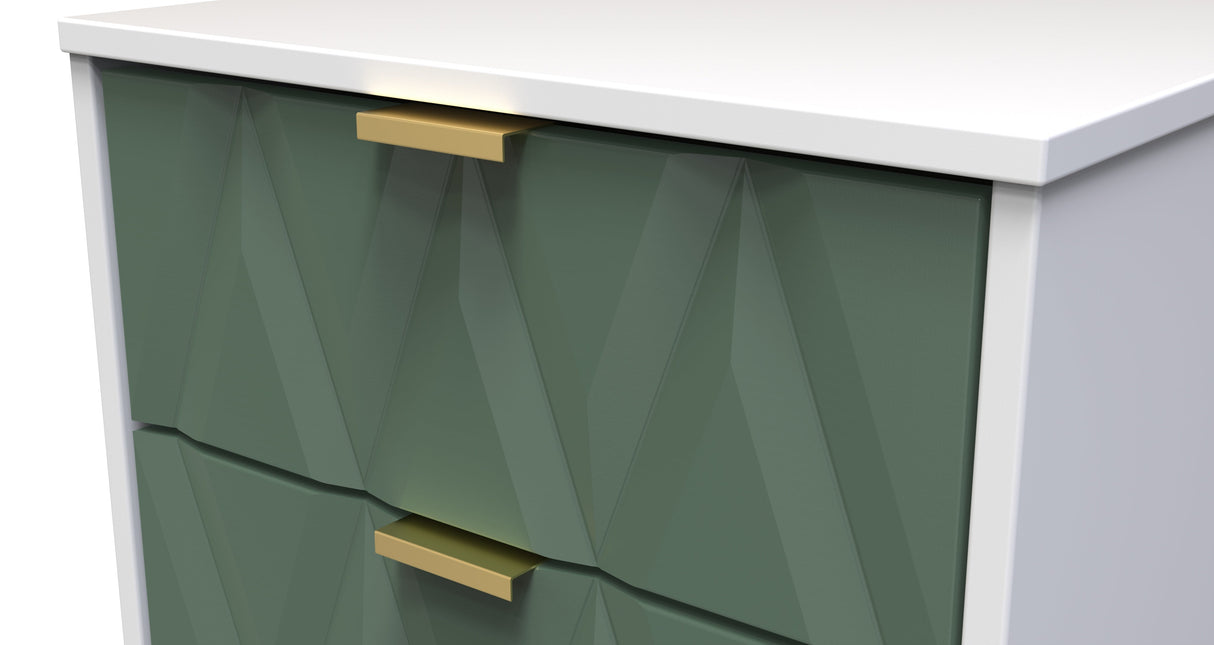 Diamond 2 Drawer Bedside Cabinet with Hairpin Legs - Welcome Furniture