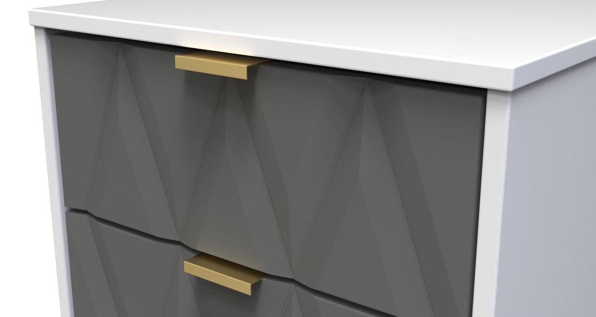 Diamond 2 Drawer Bedside Cabinet with Hairpin Legs - Welcome Furniture