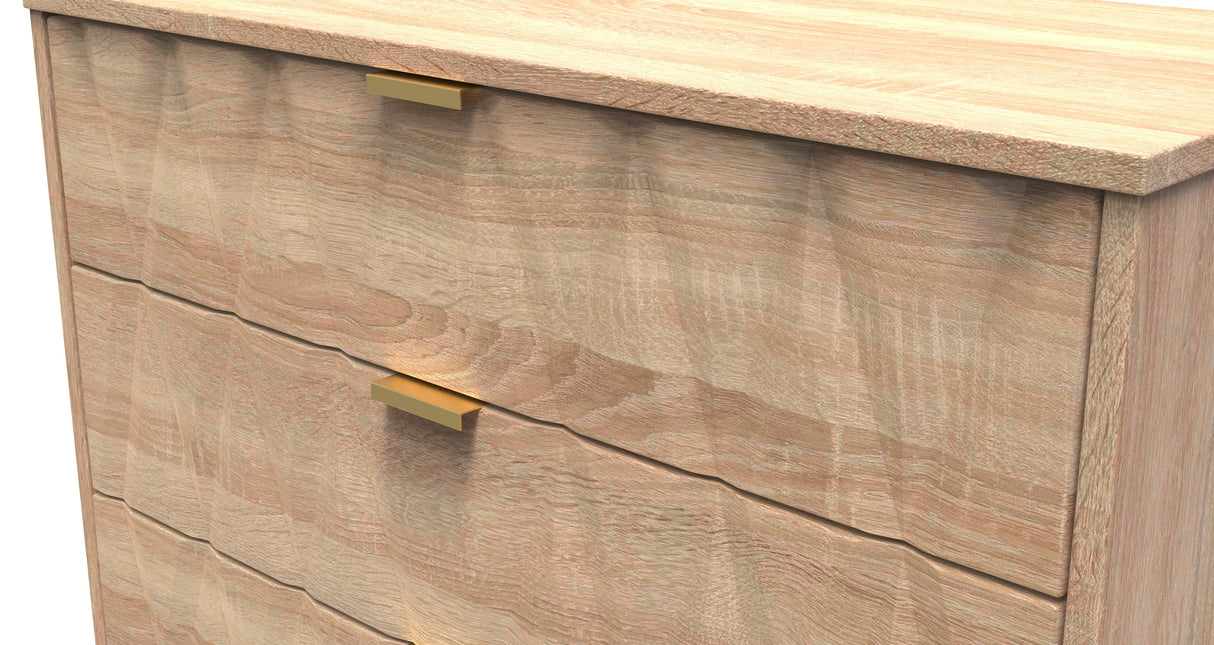 Diamond 3 Drawer Chest with Gold Hairpin Legs - Welcome Furniture