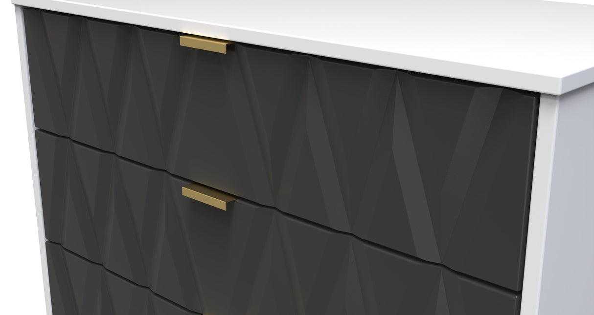 Diamond 3 Drawer Chest with Gold Hairpin Legs - Welcome Furniture