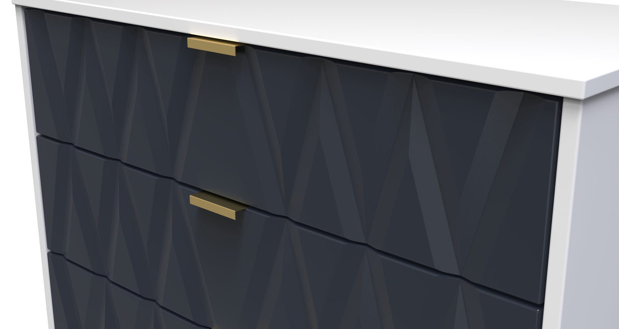 Diamond 3 Drawer Chest with Gold Hairpin Legs - Welcome Furniture