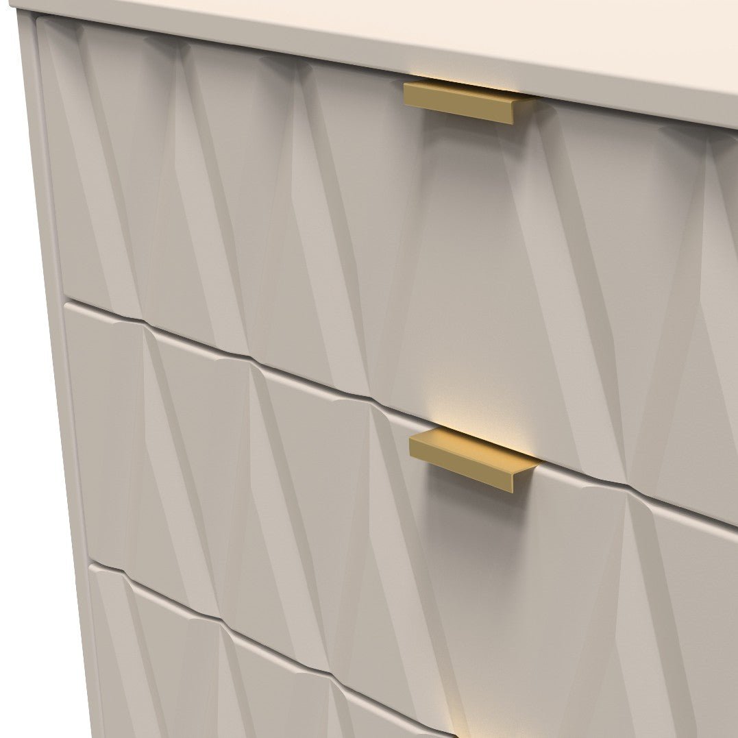 Diamond 3 Drawer Chest with Gold Hairpin Legs - Welcome Furniture