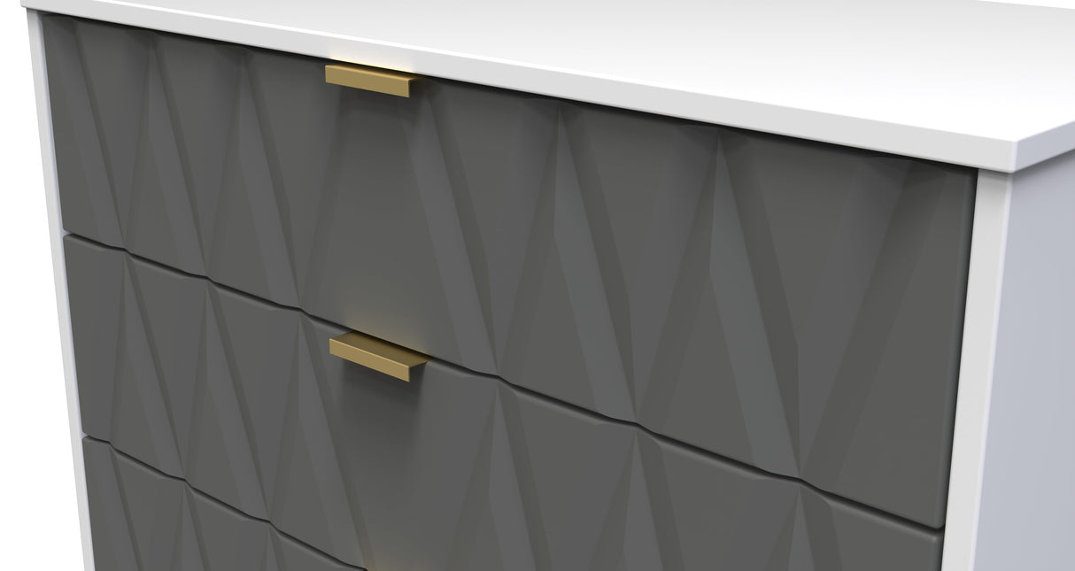 Diamond 3 Drawer Chest with Gold Hairpin Legs - Welcome Furniture