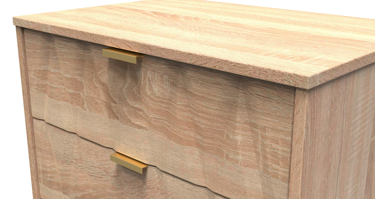 Diamond 3 Drawer Midi Chest with Gold Hairpin Legs - Welcome Furniture