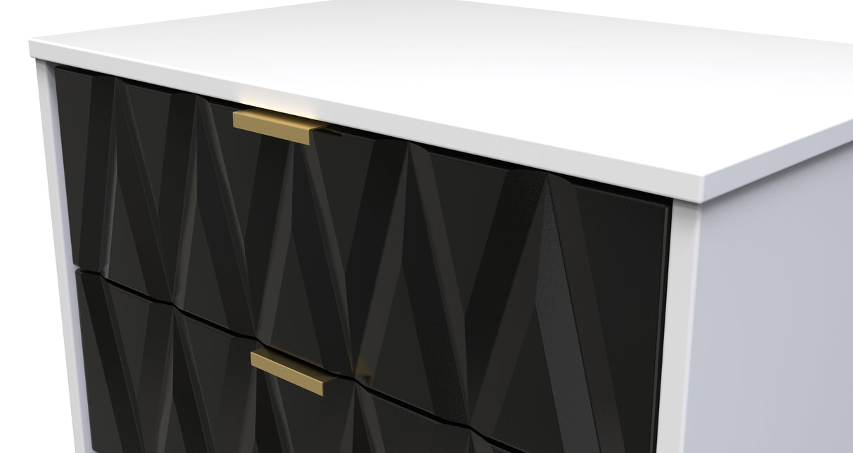 Diamond 3 Drawer Midi Chest with Gold Hairpin Legs - Welcome Furniture