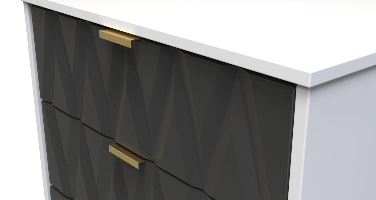 Diamond 3 Drawer Midi Chest with Gold Hairpin Legs - Welcome Furniture