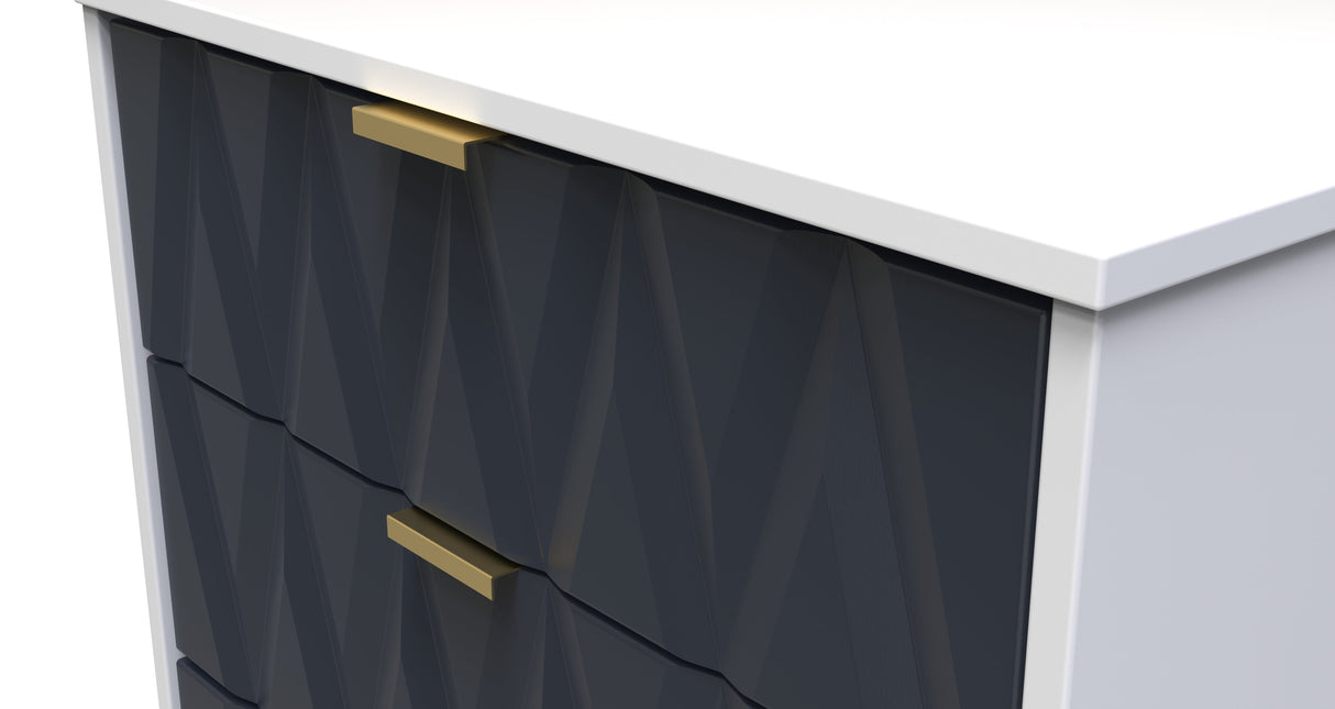 Diamond 3 Drawer Midi Chest with Gold Hairpin Legs - Welcome Furniture