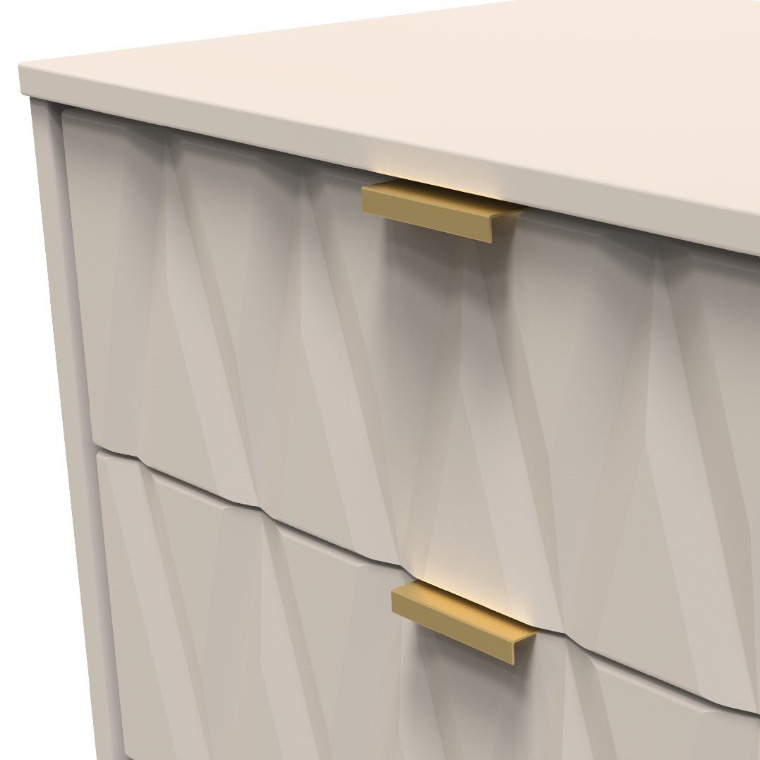 Diamond 3 Drawer Midi Chest with Gold Hairpin Legs - Welcome Furniture