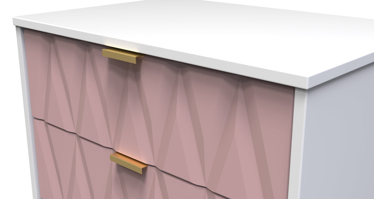 Diamond 3 Drawer Midi Chest with Gold Hairpin Legs - Welcome Furniture