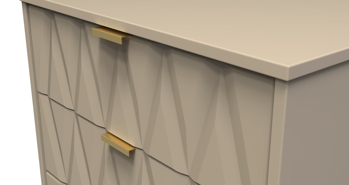 Diamond 3 Drawer Midi Chest with Gold Hairpin Legs - Welcome Furniture