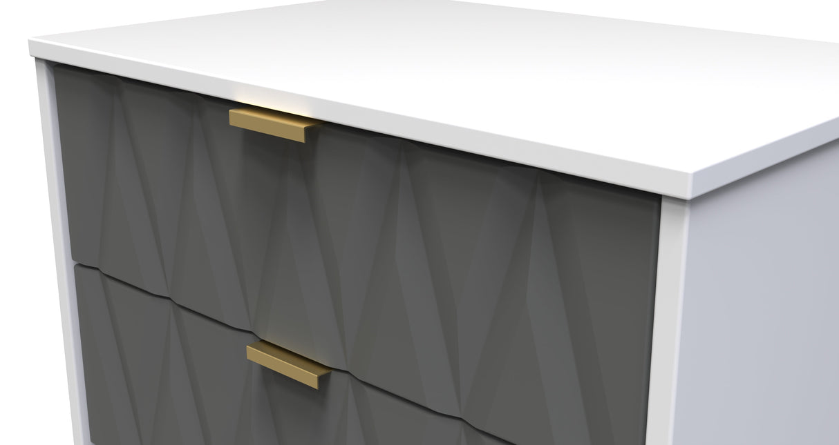 Diamond 3 Drawer Midi Chest with Gold Hairpin Legs - Welcome Furniture