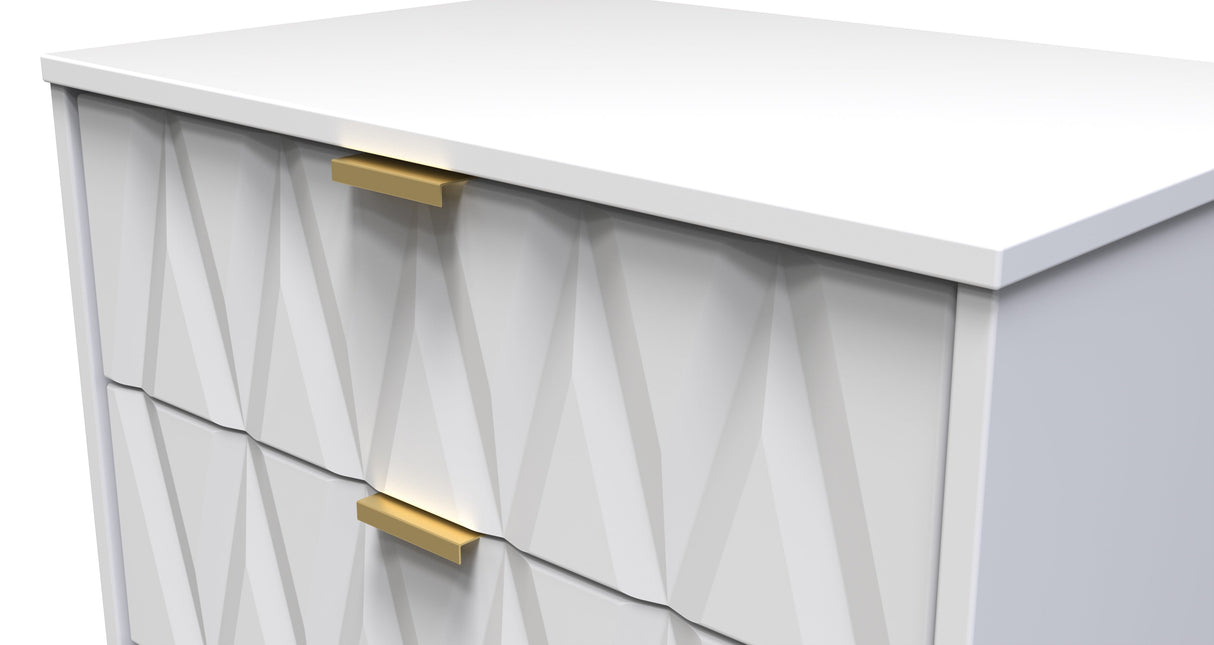 Diamond 3 Drawer Midi Chest with Gold Hairpin Legs - Welcome Furniture