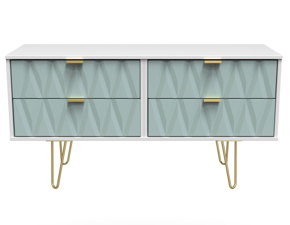 Diamond 4 Drawer Bed Box with Gold Hairpin Legs - Welcome Furniture