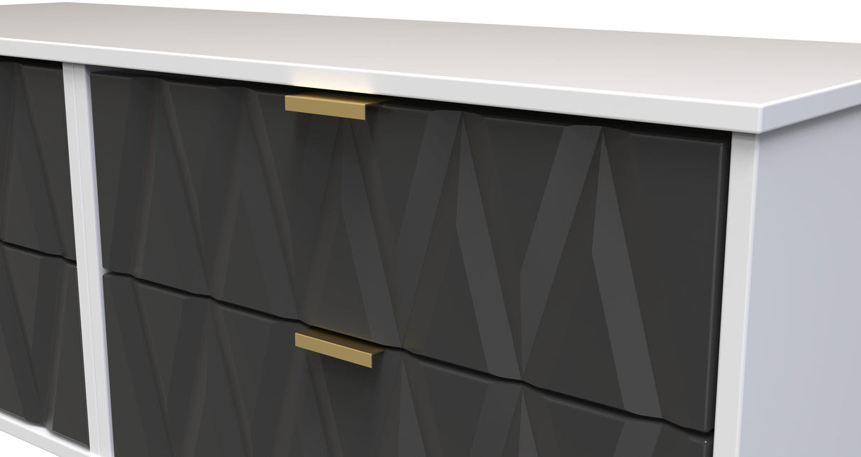 Diamond 4 Drawer Bed Box with Gold Hairpin Legs - Welcome Furniture