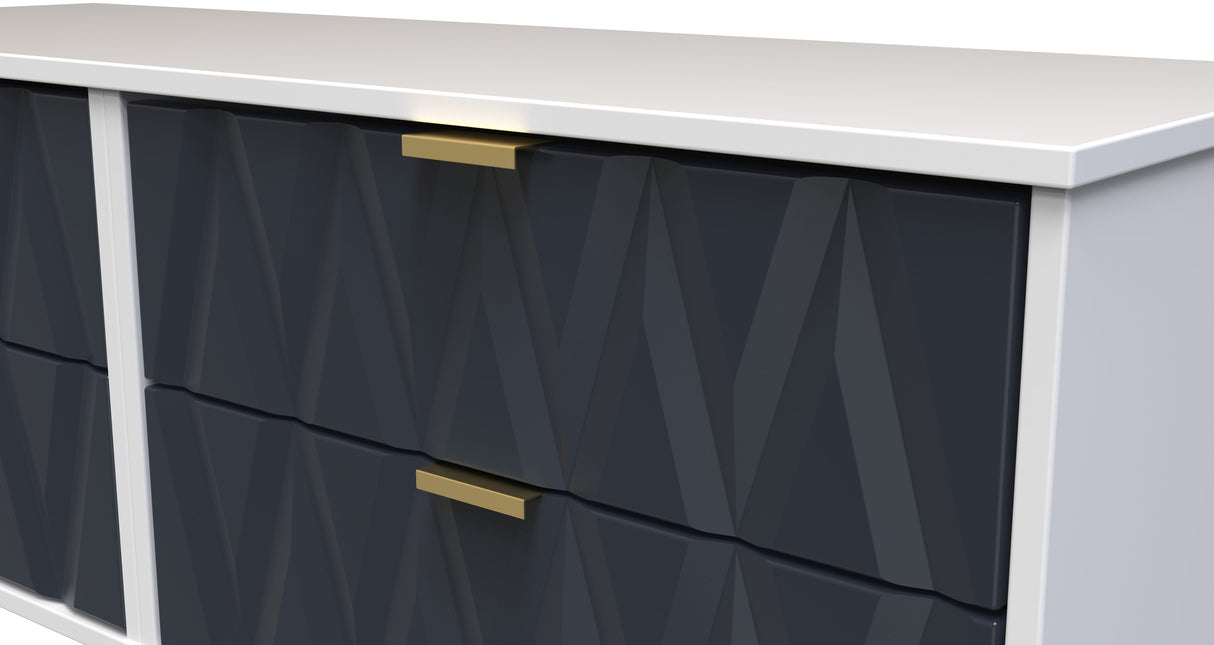 Diamond 4 Drawer Bed Box with Gold Hairpin Legs - Welcome Furniture