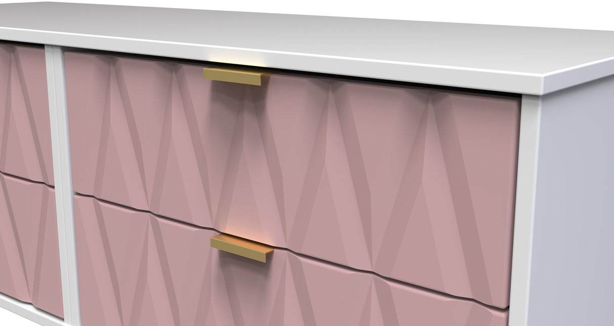 Diamond 4 Drawer Bed Box with Gold Hairpin Legs - Welcome Furniture