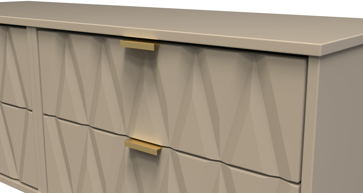 Diamond 4 Drawer Bed Box with Gold Hairpin Legs - Welcome Furniture